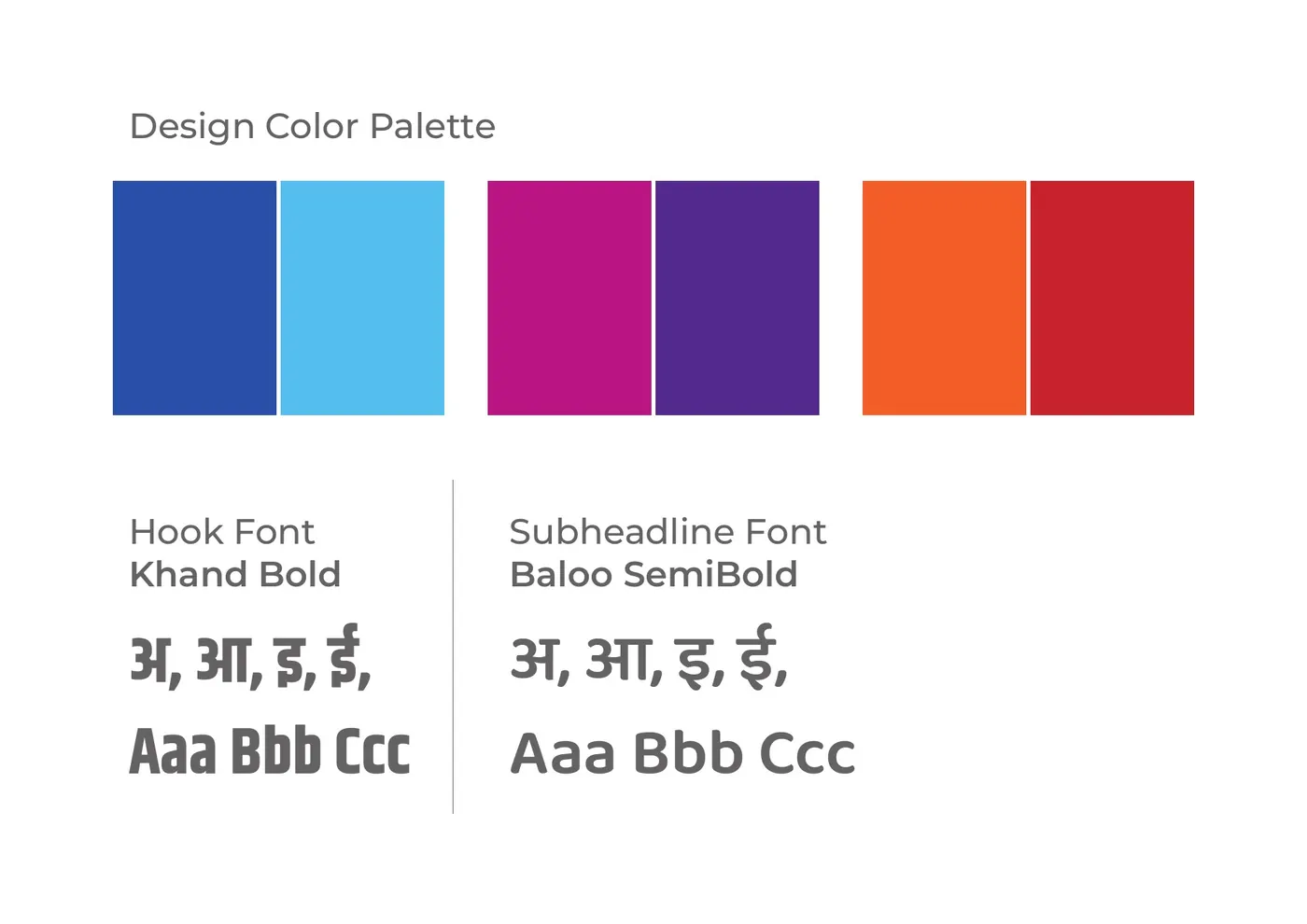 Colour palette and fonts