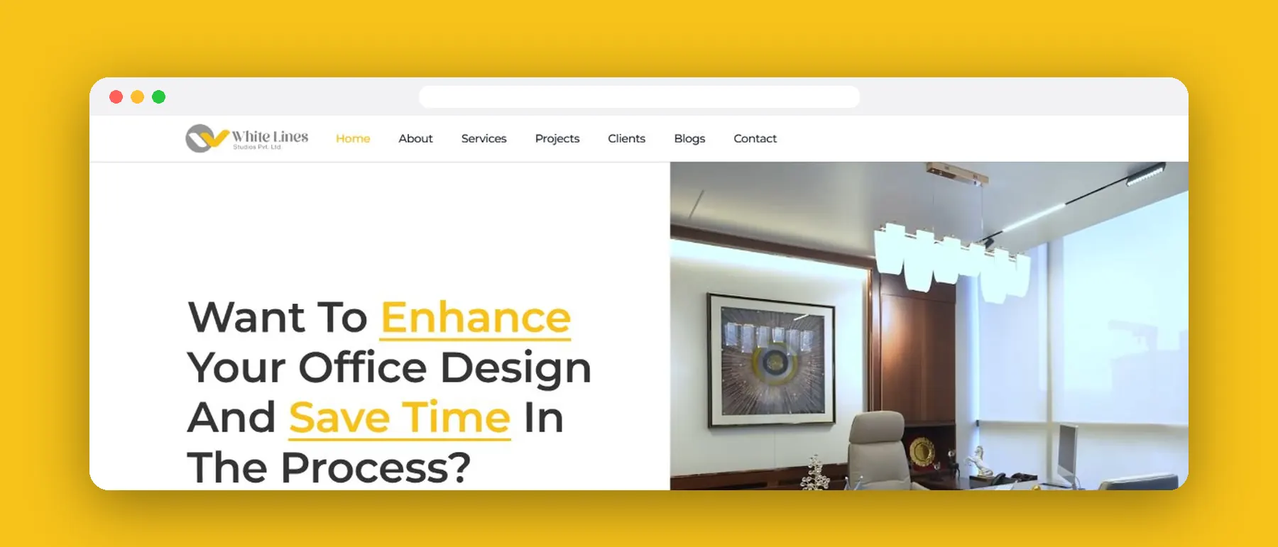 White Lines Studios homepage in a browser