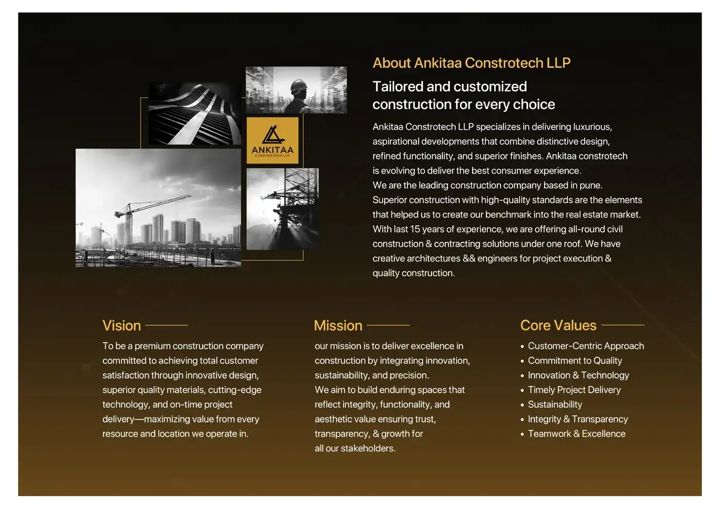 Ankitaa Constrotech brochure spread