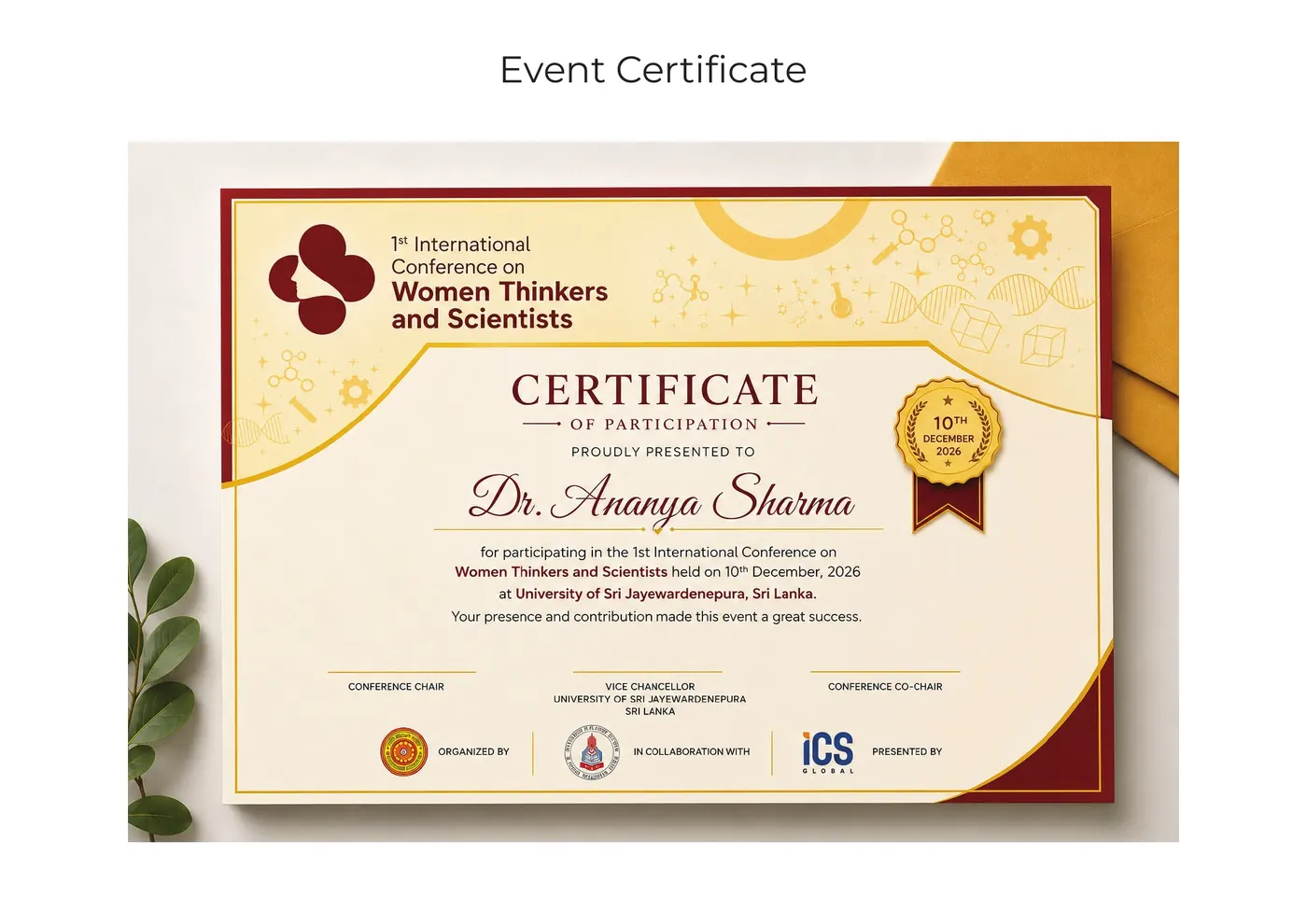 Participation certificate