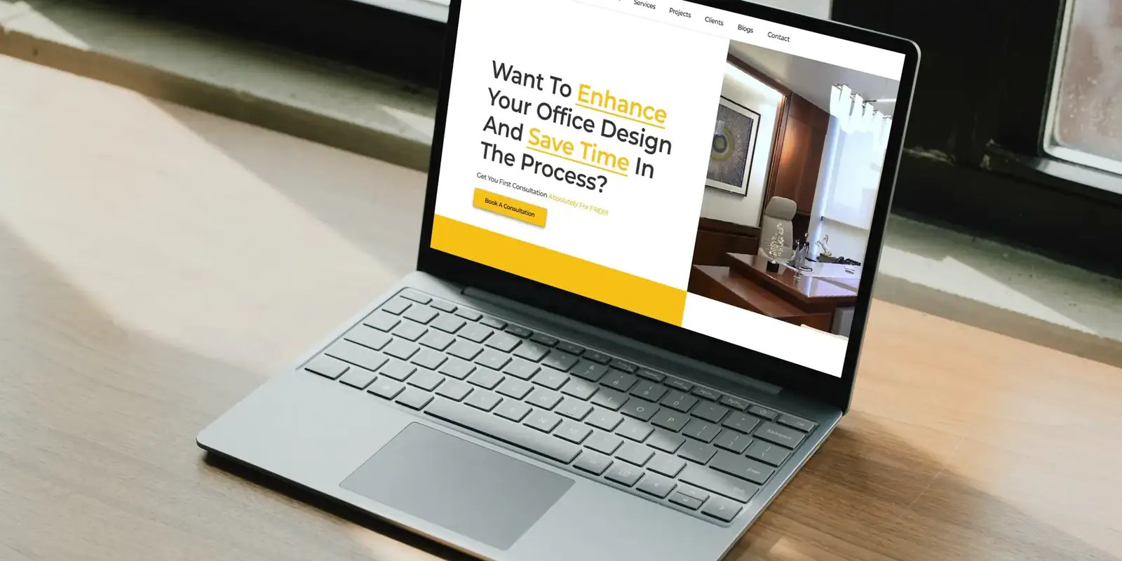 White Lines Studios website on a laptop